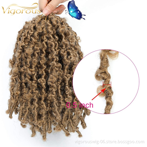 Vigorous attachments butterfly crochet faux locs jumbo braids for african hair wholesale pre stretched synthetic braiding hair